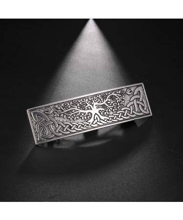 Amaxer Vintage Viking Barrettes for Women - Celtic Nordic Odin's Raven Hair Clips - Silver Tree of Life Design - Hair Styling Accessories - Buy Online on GoSupps.com