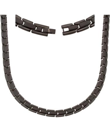 Smarter lifestyle Elegant magnetic therapy necklace made of titanium pain relief for arthritis and carpal tunnel syndrome black for men and women