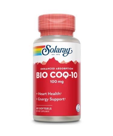 Solaray Bio CoQ-10 100 mg | Enhanced Absorption | Vitamins A & E | Healthy Heart & Cellular Energy Support (60 CT) 60 Count (Pack of 1)