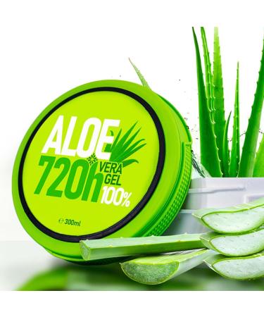 Aloe Vera Gel 720h Premium Quality From Organic Farms in Spain - Fast Absorption Non Sticky 100% Natural No Artificial Thickeners - Sunburn Relief 300ml