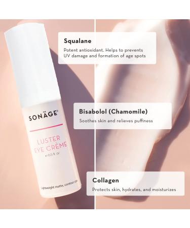 SONAGE Luster Eye Creme | Anti-Aging Eye Cream with Vegan Collagen and Squalene | Minimizes Crow's Feet, Dark Circles, Puffiness, and Wrinkles - Buy Online on GoSupps.com