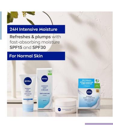 NIVEA Refreshing Day Cream (50ml) Day Cream for Women Provides 24 Hour Moisture NIVEA Face Cream Enriched with Vitamin E and SPF 30 for Normal Skin 1 g (Pack of 1) Refreshing day cream SPF30 - Buy Online on GoSupps.com