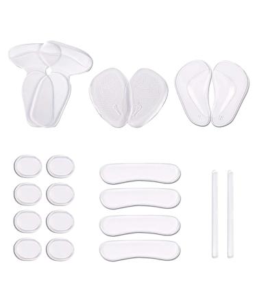 20 pieces (7 pairs+6 stickers) heel protection for high heels silicone high heel pads for women anti -slip shoe pillows for women men self -adhesive heel shoe cushions prevents friction bubbles