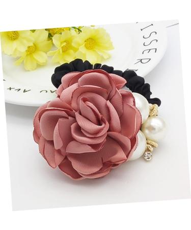 Angoily Hair Ribbons Flower Hair Rope Ponytail Hair Bands Pearl Pink Hairpin - Buy Online on GoSupps.com