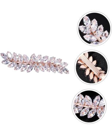minkissy 1pc Half up Hair Clip Girl Zircon Hairpin Leaf Hair Barrettes Hair Comb Decorative Hair Pins Bridal Flower Comb Flower Hair Decor Stylish Hairpin Flowers Rhinestones Bride - Buy Online on GoSupps.com