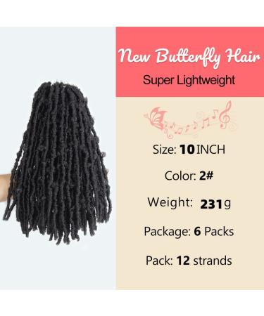 10 Inch Butterfly Locs Crochet Hair 6 Packs - Super Light Weight Soft Locs - Short Faux Distressed Braids - 2 Off Black - Buy Online on GoSupps.com