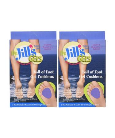 Dr. Jills Gel Ball of Foot Cushions (Self-Sticking and Re-Usable) (Pack of 2)