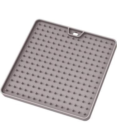 Reversible Silicone Feeding Mat 5.5 x 5.5 for Cats & Small Dogs - Slow Feeder & Lick Pad for Boredom & Anxiety - Messy Mutts & Cats - Grey - Buy Online on GoSupps.com