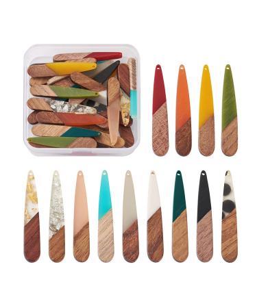 Beadthoven 26pcs/13 Pairs Natural Wood Resin Teardrop Charms DIY Earrings Pendants Mixed Colors Long Water Drop Shape Wooden Pendants for Statement Jewelry Making Findings 0Teardrop - Buy Online on GoSupps.com