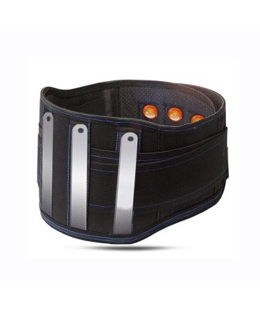 Samnuerly adjustable double-train loan girdle lower back support waist support belt breathable mesh inserts magnet self-heating (size: l)