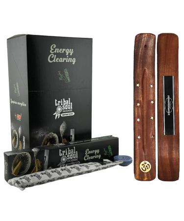 AROMASENSES Aromasenses - Tribal Soul Energy Cleansing - Pack of 12 boxes of 16g each - Excellent aroma and quality + 1 aroma tablet (Energy Cleansing)