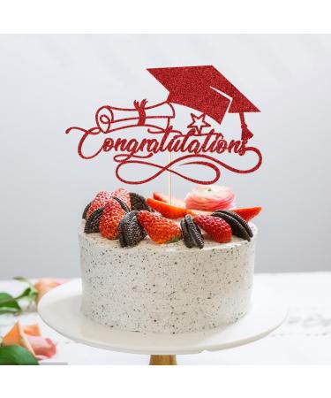 Congratulations Cake Topper Congrats Cake Topper-2024 Graduation Cake Topper Congrats Grad Party Cake Decorations for Senior High School College Grad/University Graduation Party Decoration Supplies Congratulations(red) - Buy Online on GoSupps.com