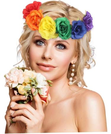 Gay Pride Headband Rainbow Flower Headband Rose Flower Headpiece Pride Hair Accessories for Pride Party Style 2 Headbands colorful 2 - Buy Online on GoSupps.com