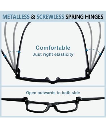 GUD Oversized Reading Glasses - Stylish 6 Pack with Screwless Spring Hinge for Men & Women | +1.50 Magnification - International Shipping Available - Buy Online on GoSupps.com