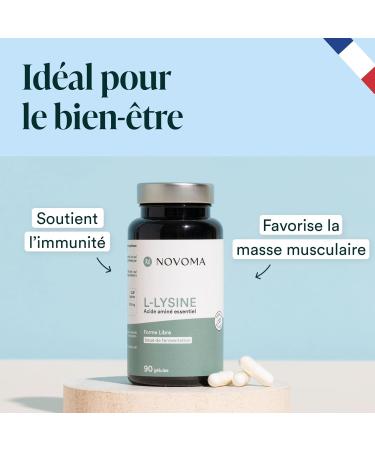 NOVOMA L-Lysine 1500 mg Essential Amino Acid 1 Month Cure Optimal Dosage Supports the Immune System and Muscles 90 Vegetable Capsules Made in France - Buy Online on GoSupps.com
