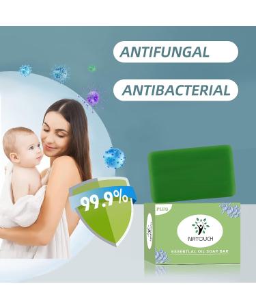 Natouch Antifungal Soap with Tea Tree, Eucalyptus, and Lavender Oils - 4oz Bar for Jock Itch, Ringworm, Athlete's Foot, Body Odor, Skin Irritations - Men/Women - Buy Online on GoSupps.com