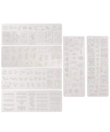 Beaupretty 6st nail transfer printing plate manicure stamp set nail stamp designs Halloween stamp panel nail kit nail dance plate made of metal steel fingernail European and American