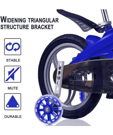 Bicycle Training Wheels with LED Flash, Blue - 1 Pair | For 12-20 inch Kids Bike - Buy Online on GoSupps.com