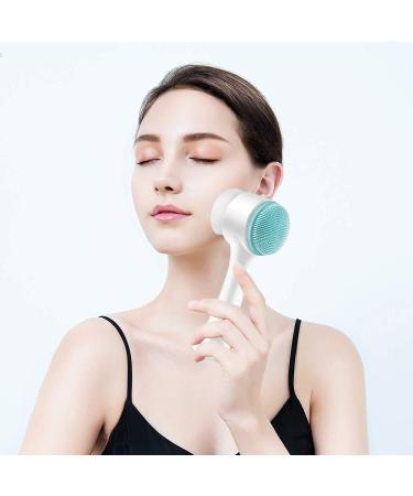 2-in-1 Manual Facial Cleansing Brush for Deep Pore Exfoliation and Massaging - Blue - Buy Online on GoSupps.com
