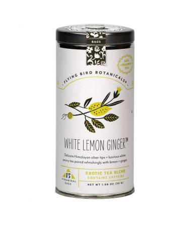 FLYING BIRD BOTANICALS White Lemon Ginger Tea, 15 CT