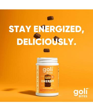 Goli Energy Bites - Salted Caramel Chocolate Flavor with Guarana Extract, Caffeine, and Vitamins B6, B9 & B12 - 30 Count (Pack of 1) - Buy Online on GoSupps.com