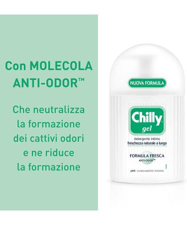Buy 12x Chilly Gel Intimate Cleaning Gel - Natural Menthol | pH 5 | 200ml + Italian Gourmet Polpa 400g | Clinically Tested Hygiene - Buy Online on GoSupps.com