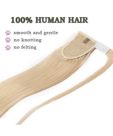 SEGO Platinum Blonde Real Hair Ponytail Extensions - 16 Remy Human Hair Clip-In Braid & Bangs - 80g - Buy Online on GoSupps.com