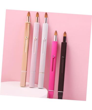 Housoutil 1pc Lip Brush Mini Wand Makeup Double Ended Makeup Brush Lip Pride Fascinators Eyeshadow Cosmetics Dedicated Aluminum Tube Pink - Buy Online on GoSupps.com