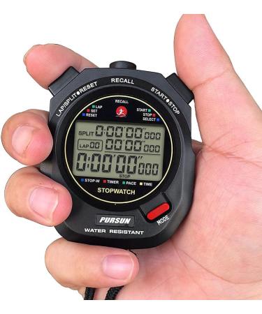 JUNSD Professional Stopwatch Timer for Sports 100 Lap Stopwatch Digital Sports Stopwatch with Countdown Timer 100 Lap Memory 0.001 Second Timing Water Resistant  Black - Buy Online on GoSupps.com