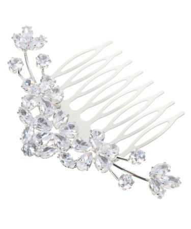 Didiseaon Bangs Comb Crystal Headband Pearl Wedding Hairpieces Bridal Hair Clip Hair Jewels for Women Hair Pearls Tiara Hair Accessories Rhinestones Aluminum Alloy Bride Hair Comb