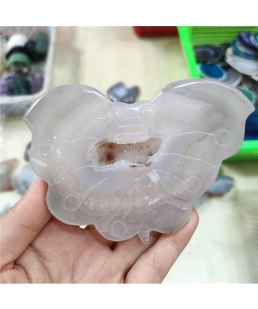 Specimen 80mm Natural Agate geode Carved Butterfly Gemstone Crystal Decoration FigurineStone Natural Stones QINTINYIN Home Goods - Buy Online on GoSupps.com