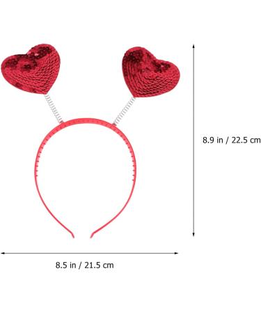 Lurrose Valentine Heart Headband Red Love Heart Headband Valentines Day Hair Hoops Love Heart Hair Accessories for Women Valentine's Party - Buy Online on GoSupps.com