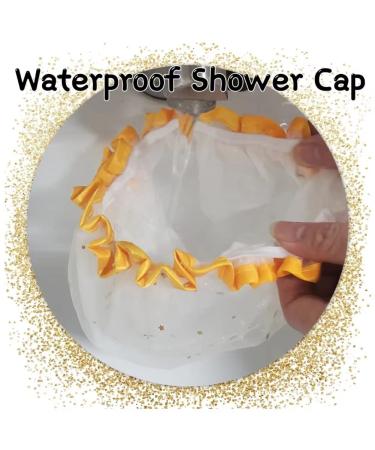 Waterproof Reusable Shower Cap for Women & Kids - Blue | Medium Size Double Layer Hair Protection Cap - PEVA Waterproof | Bath Cap - Buy Online on GoSupps.com