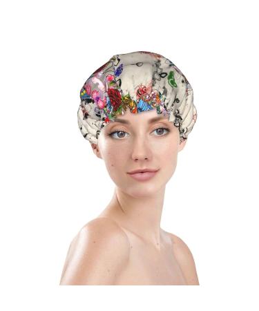 Love Heart Painting Shower Cap - Waterproof, Fits All Sizes & Hair Textures - Women's Bath Cap - Buy Online on GoSupps.com