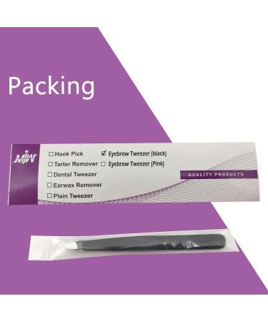 MJW Expert Eyebrow Tweezers - Slanted Stainless Steel Precision Pink & Black | Ideal for Men & Women - Perfect for Plucking Ingrown Hair - Buy Online on GoSupps.com