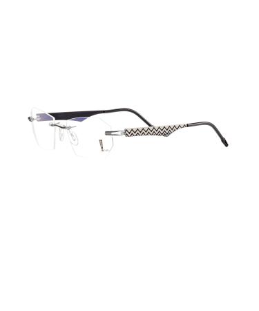 Switch it! Set of interchangeable glasses interchangeable frame stainless steel temples zig-zag pattern in various colors 135mm 3161: black-silver