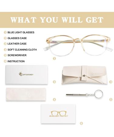 OPTOFENDY Blue Light Glasses for Women - TR90 Anti-UV400 Eyestrain Relief Stylish & Comfortable - Buy Online on GoSupps.com
