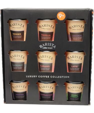Barista Luxury Mini Coffee Collection 9pk Assortment Flavoured Inastant Light Roast Coffee Mug - Buy Online on GoSupps.com