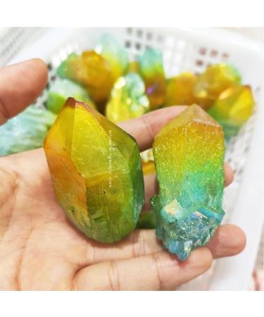 Natural Aura Rough Stone Crystal Raw Gemstone Home Display Colorful Decorative White Crystal Jewelry - (Color: Light Yellow Size: random1pcs) - Buy Online on GoSupps.com