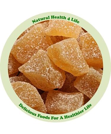Natural Health 4 Life Crystallised Ginger Chunks 500g in storage tub - Buy Online on GoSupps.com