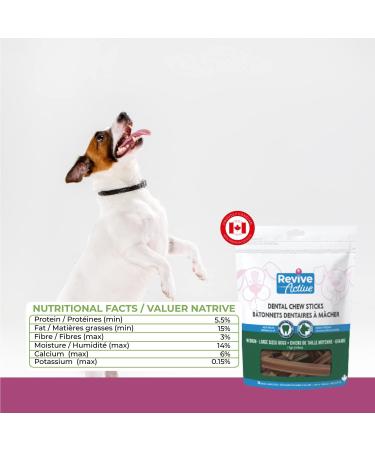 Revive Active Dental Chews Sticks For Dogs 18ct Help to Remove Plaque and Tarter Build-Up - Improves Oral Health and Maintaining healthy Gums and Teeth. Dental Sticks - Buy Online on GoSupps.com