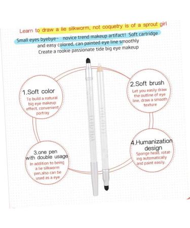 NOLITOY Lying Silkworm Pen Eye Shadow Pencil Double Head Makeup medium White - Buy Online on GoSupps.com