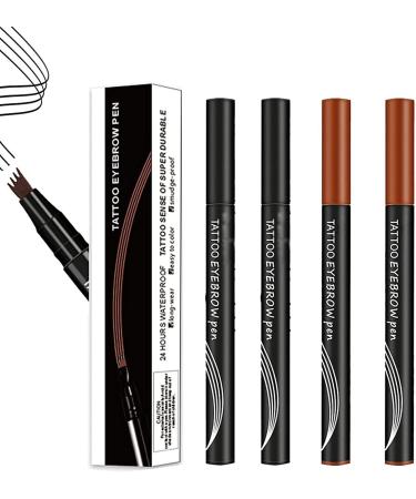 QOBNN 4Tip Microblade Brow Pen Long Lasting Waterproof and SmudgeProof New Eyebrow Pencil 4 Point Brow Pen Professional Eyebrow Definer Brow Pen Stays on All Day Color 2*Grey - Buy Online on GoSupps.com