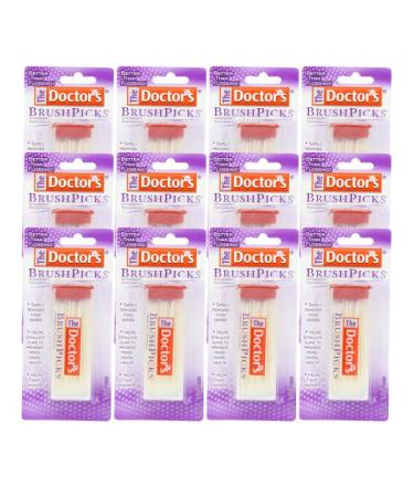 The Doctor's BrushPicks Interdental Toothpicks, 120 count. (Pack of 12)