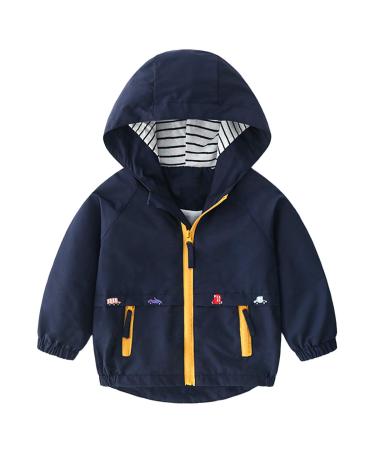 famuka Baby Infant Boys Hooded Coat Windbreaker Jacket Clothes Toddler Outwear 6 Years Navy
