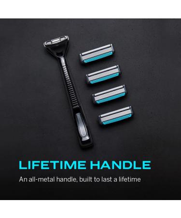 Shavelogic SL5 Shaving System - All-Metal Handle, Magnetic Attachment, 5-Blade Cartridges, Grooming Kit - Buy Online on GoSupps.com