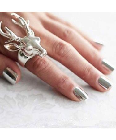 Square Short Mirror Press on Nails - Silver Glossy False Nails (24 PCS) for Women and Girls - Buy Online on GoSupps.com