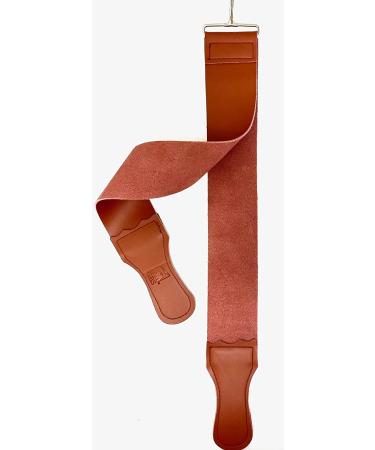 G.B.S Leather Razor Strop - Handmade Dual Swivel Clip, Tension Handle, Straight Razor Knife Sharpener, Dressing Jar | Premium Grain Leather, Suede Side - Polished Finish - Buy Online on GoSupps.com