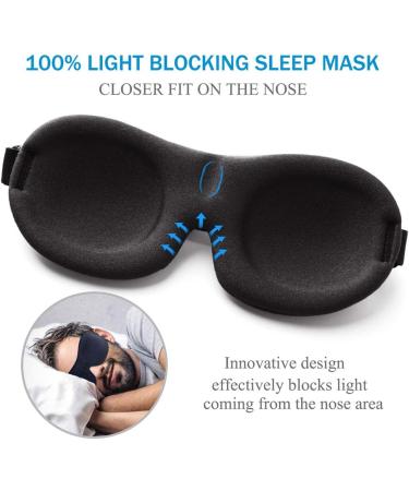 2 Pack Eye Mask for Sleeping - Lightweight & Comfortable 3D Contoured Eyeshade for Men and Women - Perfect for Travel, Shift Work, and Naps - Black & Blue - Buy Online on GoSupps.com