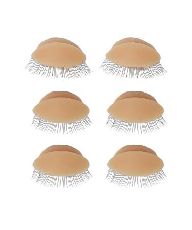Buy Reusable Silicone Eyelids with Eyelashes - 3 Pairs for Beauty Salons & Novices | Skin Color | International Shipping - Buy Online on GoSupps.com